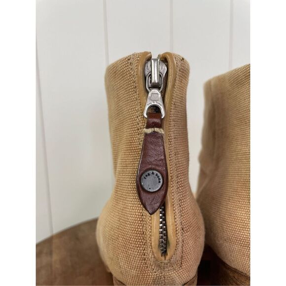Rag and Bone Newberry Canvas Heeled Bootie Tan Size 6.5 - Picture 5 of 10